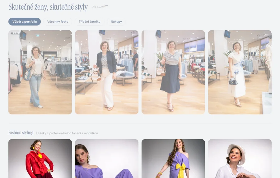 Fotogalerie stylingových realizací na webu Petra Styling.